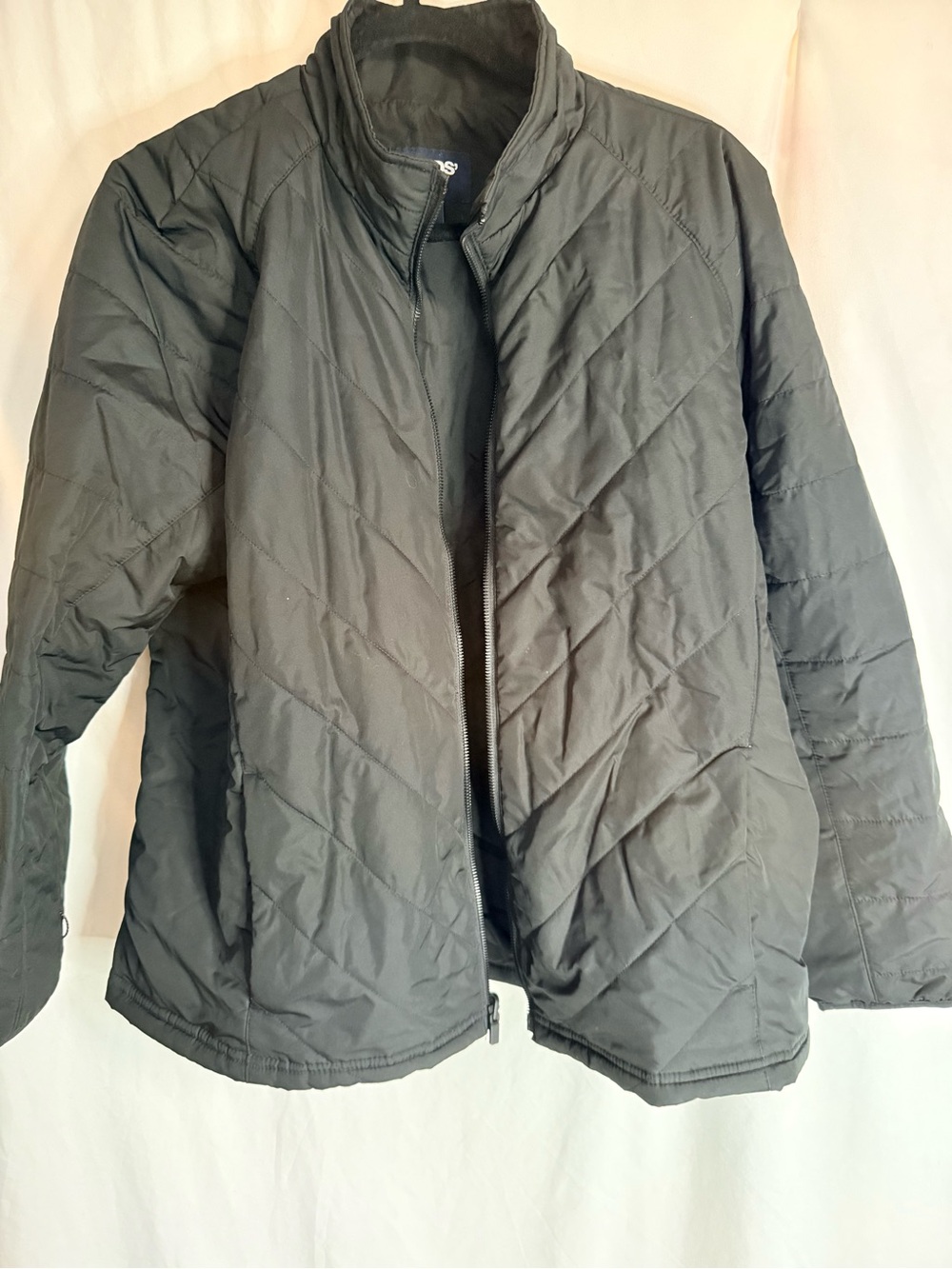Lands' End Black Quilted Zip-Up Jacket
